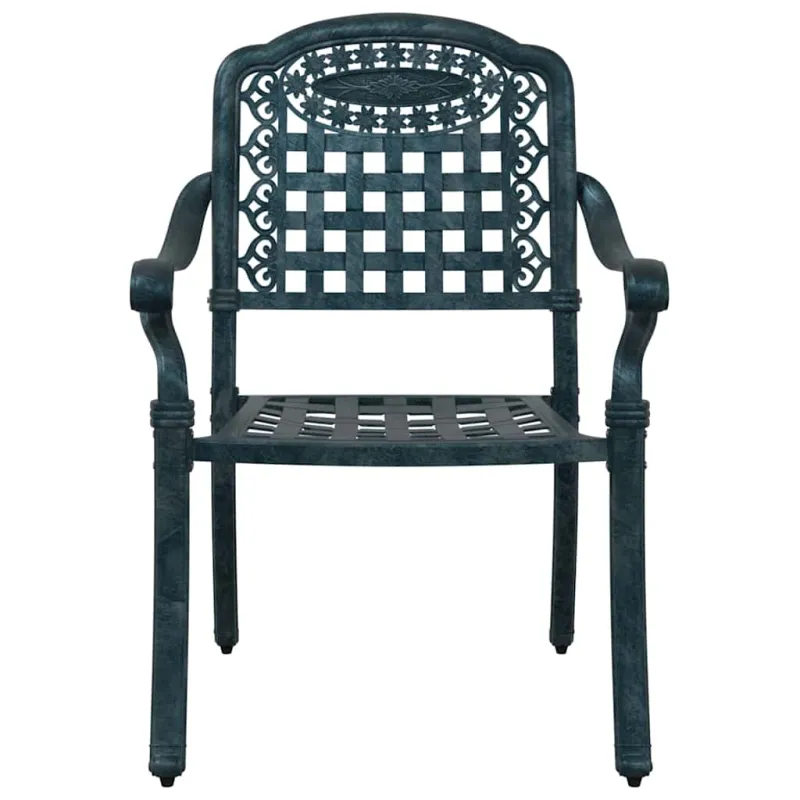Sodo Kėdė 2 pcs Žalia 55 x 56,5 x 91cm Aliuminis