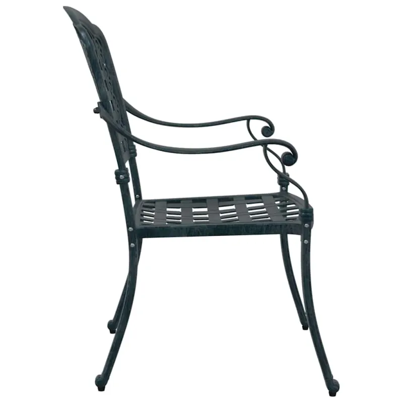 Sodo Kėdė 2 pcs Žalia 55 x 56,5 x 91cm Aliuminis