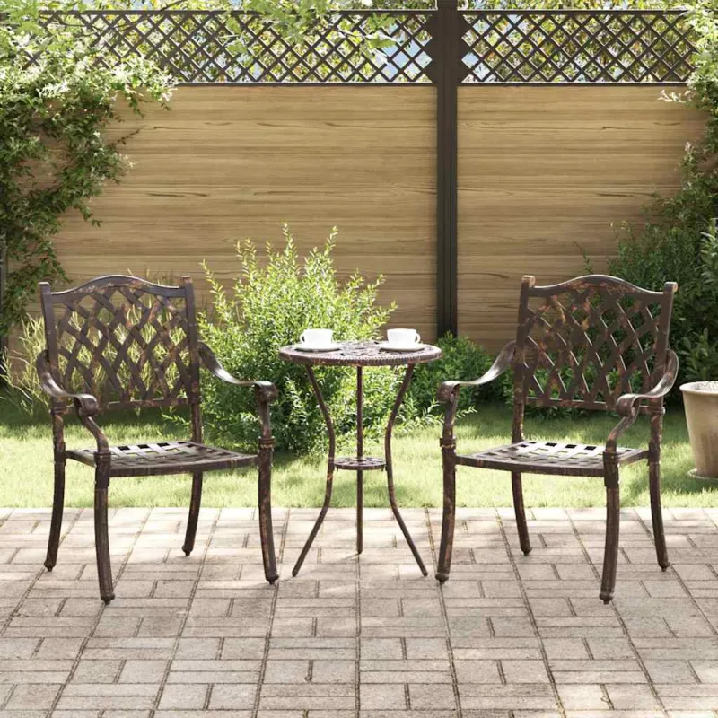 Sodo Kėdė 2 pcs Bronzinė 56 x 55 x 92.5cm Aliuminis