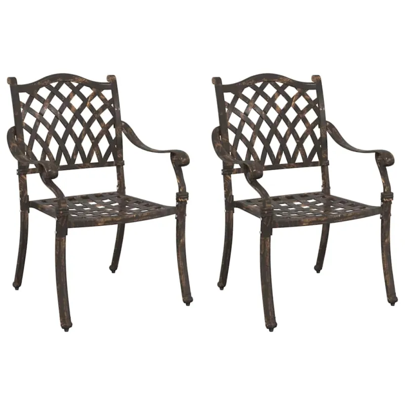 Sodo Kėdė 2 pcs Bronzinė 56 x 55 x 92.5cm Aliuminis