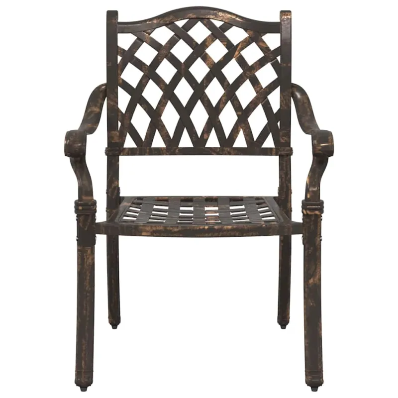 Sodo Kėdė 2 pcs Bronzinė 56 x 55 x 92.5cm Aliuminis