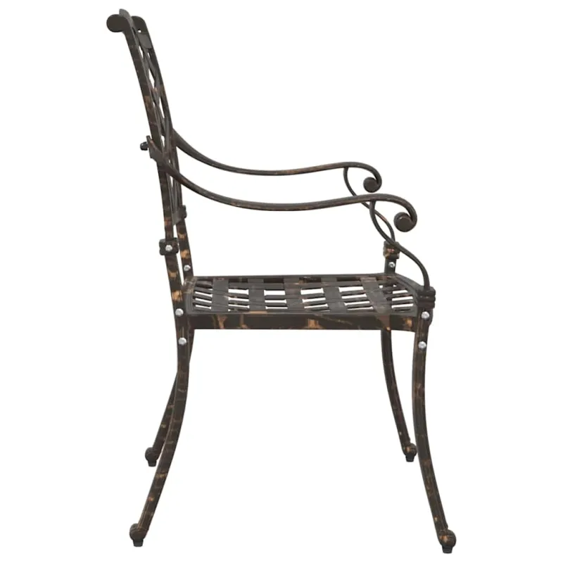 Sodo Kėdė 2 pcs Bronzinė 56 x 55 x 92.5cm Aliuminis