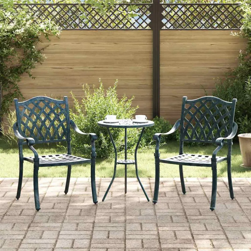 Sodo Kėdė 2 pcs Žalia 56 x 55 x 92.5cm Aliuminis