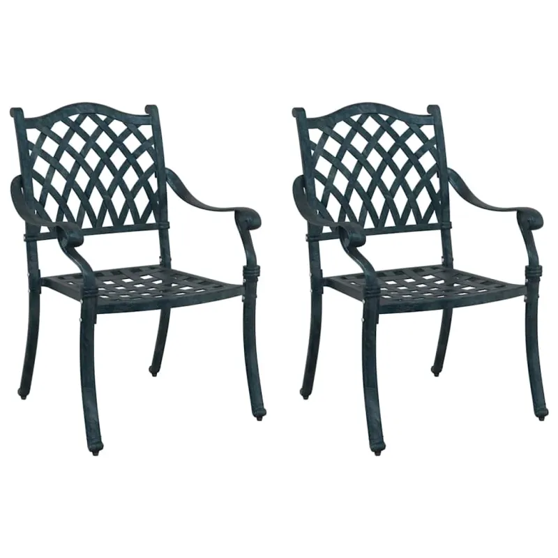 Sodo Kėdė 2 pcs Žalia 56 x 55 x 92.5cm Aliuminis