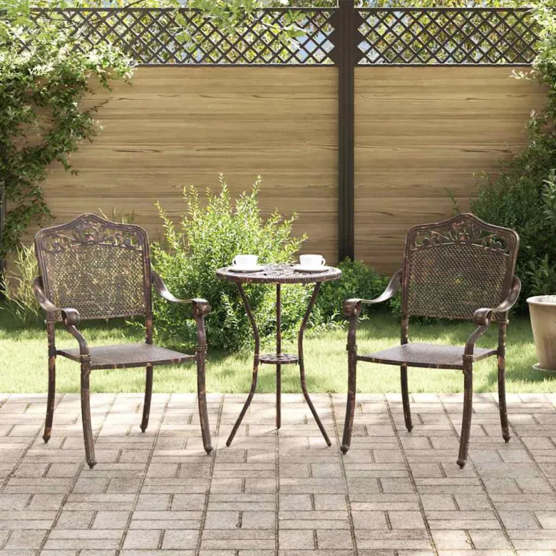 Sodo Kėdė 2 pcs Bronzinė 55 x 55 x 92,5cm Aliuminis