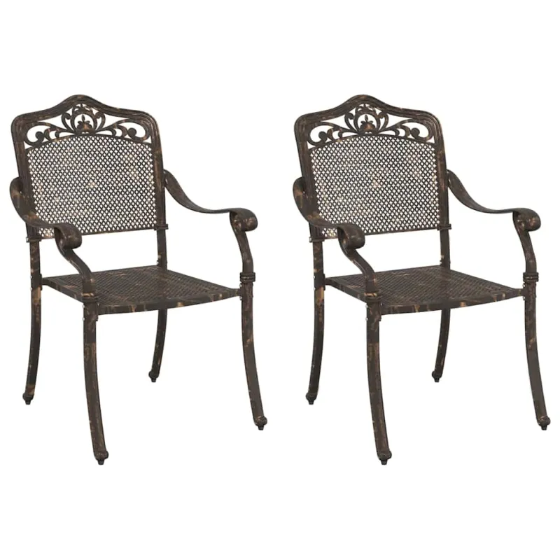 Sodo Kėdė 2 pcs Bronzinė 55 x 55 x 92,5cm Aliuminis