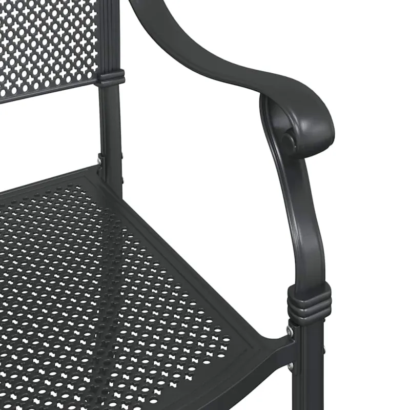 Sodo Kėdė 2 pcs Juoda 55 x 55 x 92,5cm Aliuminis