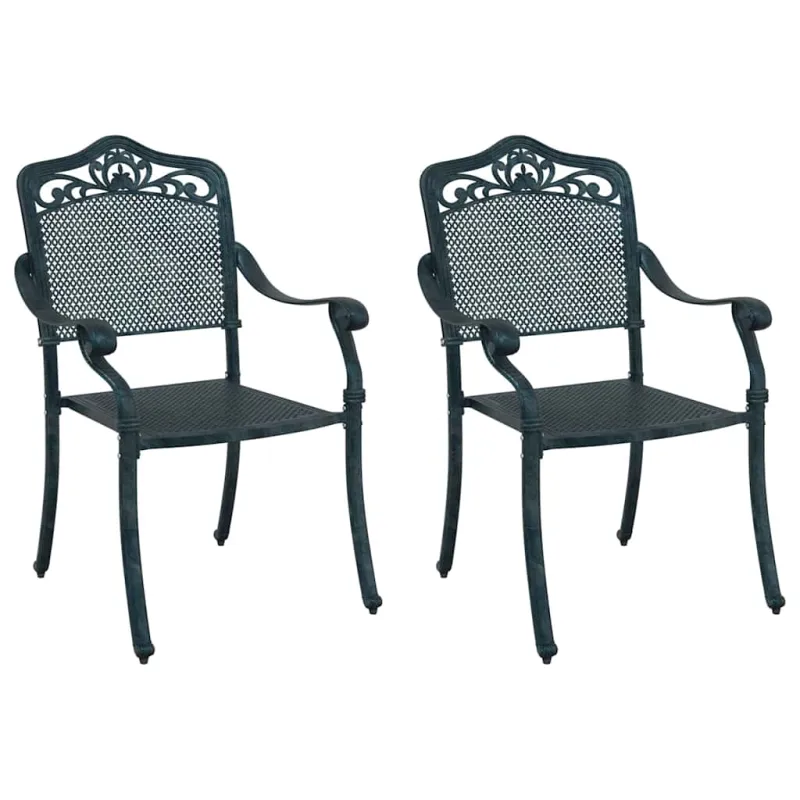 Sodo Kėdė 2 pcs Žalia 64 x 62 x 93cm Aliuminis