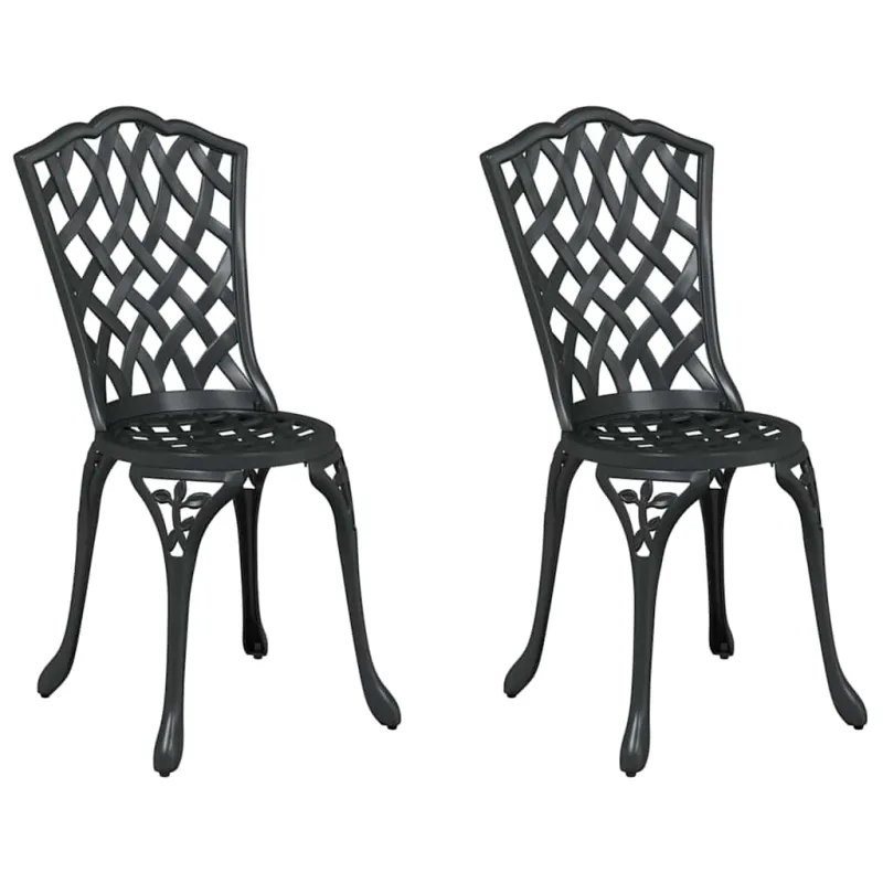 Sodo Kėdė 2 pcs Juoda 39 x 40 x 87cm Aliuminis