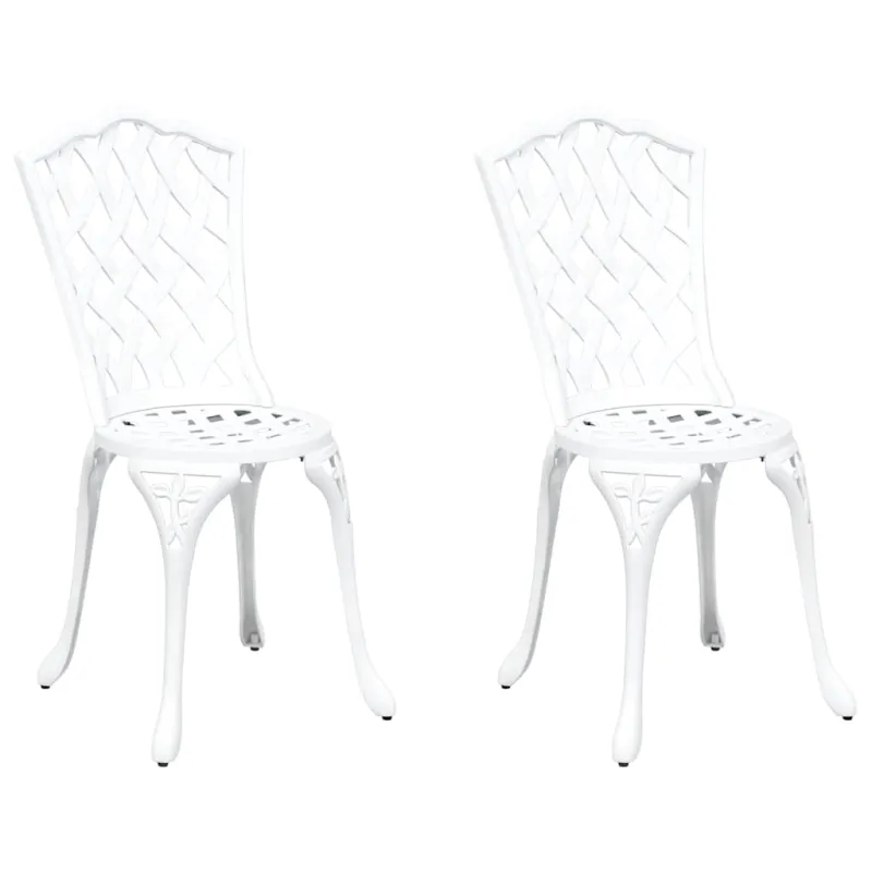 Sodo Kėdė 2 pcs Balta 39 x 40 x 87cm Aliuminis