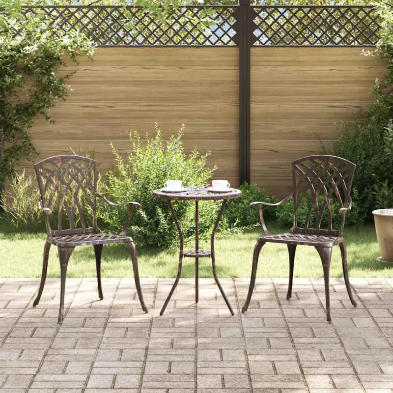 Sodo Kėdė 2 pcs Bronzinė 53 x 51 x 88,5cm Aliuminis