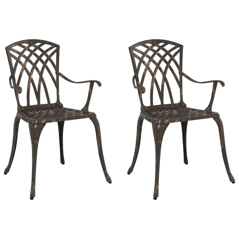 Sodo Kėdė 2 pcs Bronzinė 53 x 51 x 88,5cm Aliuminis