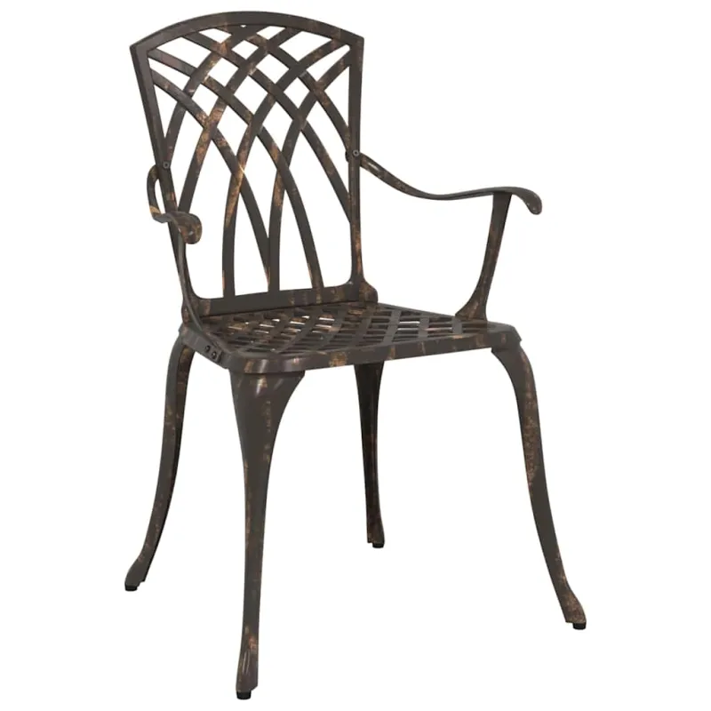 Sodo Kėdė 2 pcs Bronzinė 53 x 51 x 88,5cm Aliuminis
