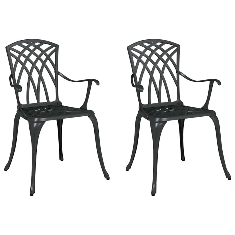 Sodo Kėdė 2 pcs Juoda 53 x 51 x 88,5cm Aliuminis