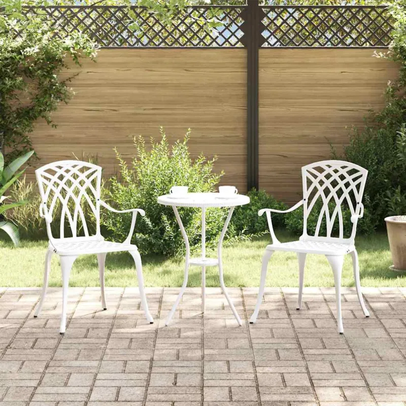 Sodo Kėdė 2 pcs Balta 53 x 51 x 88,5cm Aliuminis