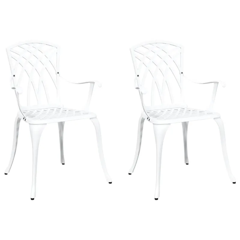 Sodo Kėdė 2 pcs Balta 53 x 51 x 88,5cm Aliuminis