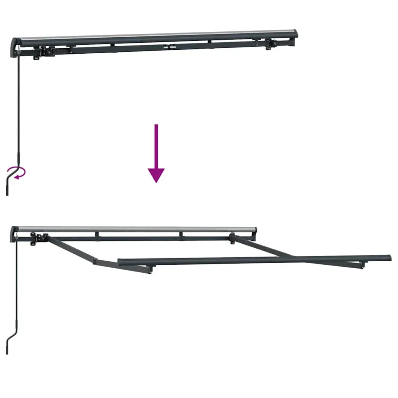 Markizės rėmas Antracitas 2,5 x 2 m metalas