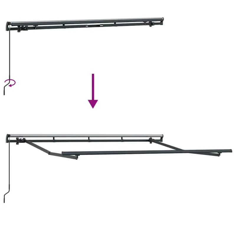 Markizės rėmas Antracitas 3 x 2 m metalas