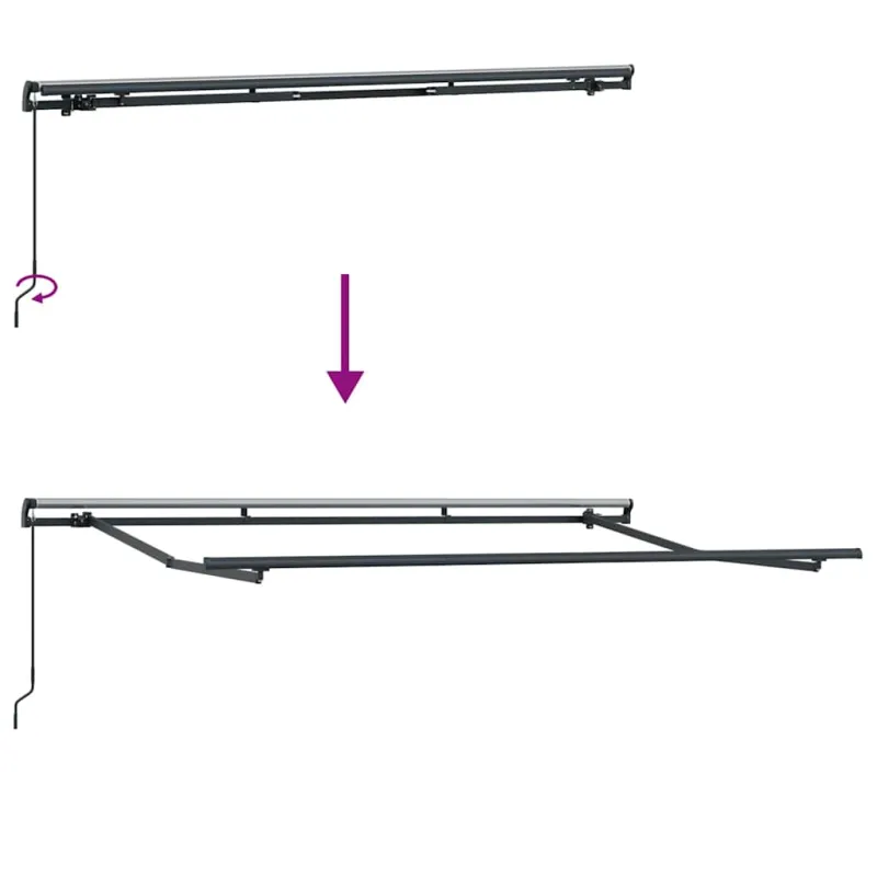 Markizės rėmas Antracitas 3,5 x 2 m metalas
