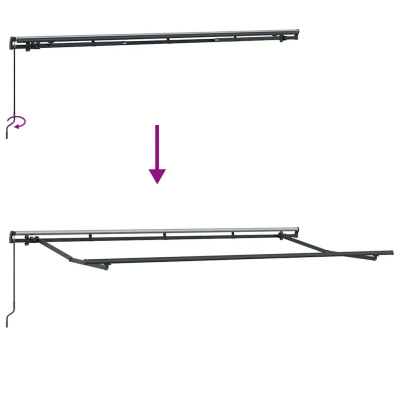 Markizės rėmas Antracitas 4 x 2 m metalas