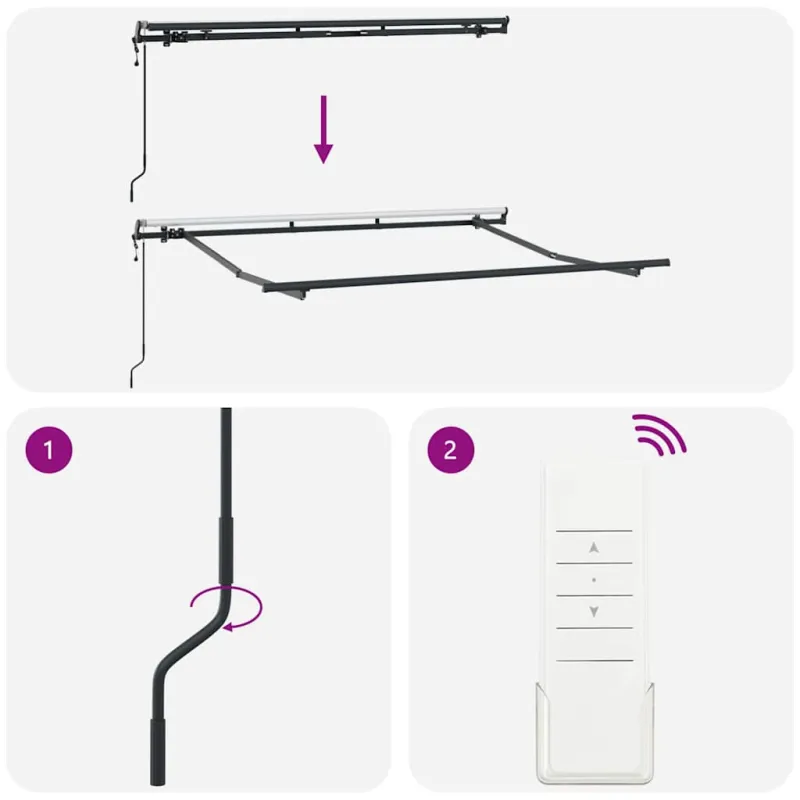 Markizės rėmas Antracitas 3 x 2 m metalas