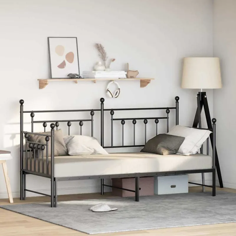 Dienos lovos rėmas Juoda 75 x 190 cm Plienas