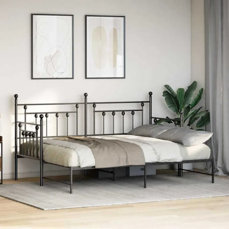 Dienos lovos rėmas Juoda 75 x 190 cm Plienas