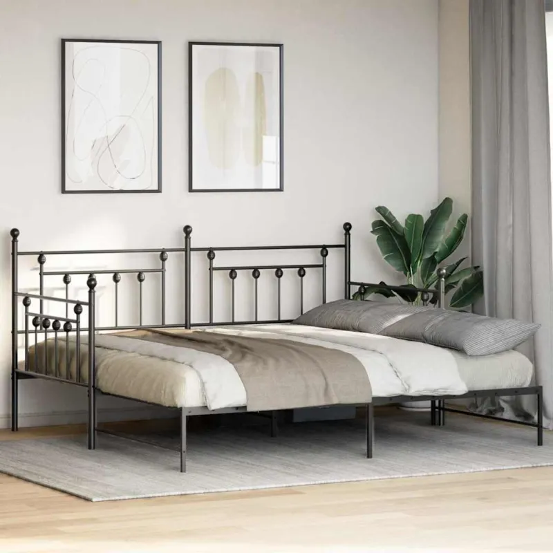 Dienos lovos rėmas Juoda 90 x 190 cm Plienas