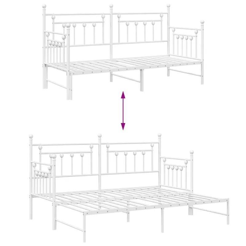 Dienos lovos rėmas Balta 75 x 190 cm Plienas