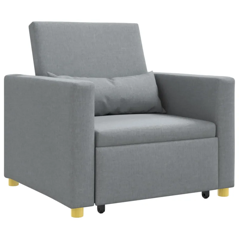 Ištraukiamas sofa-lova vienvietis Šviesiai pilka audinys