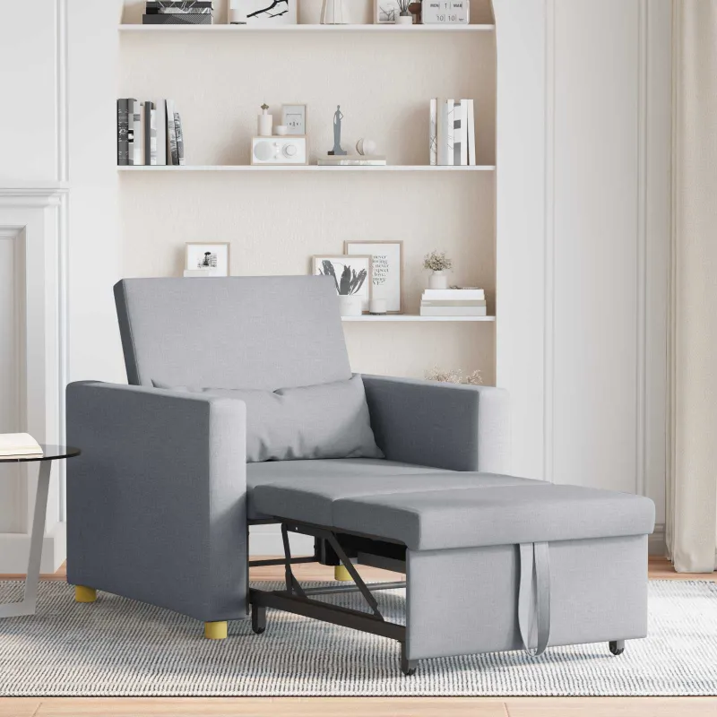 Ištraukiamas sofa-lova vienvietis Šviesiai pilka audinys