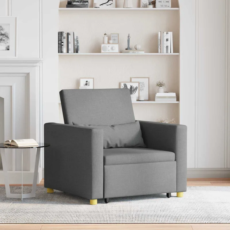 Ištraukiamas sofa-lova vienvietis su ratu Tamsiai pilka audinys
