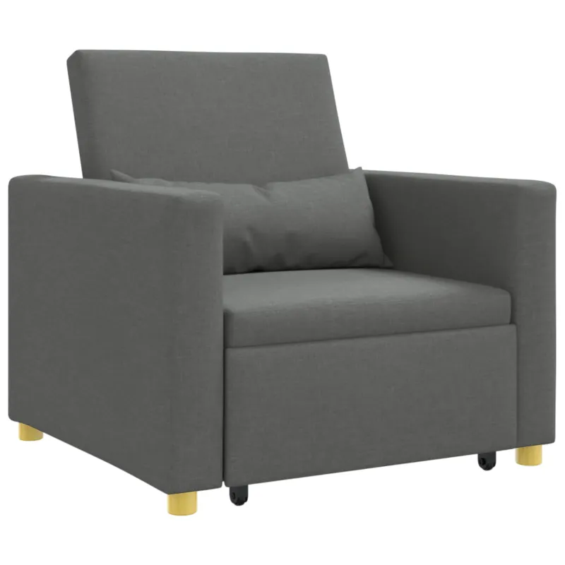 Ištraukiamas sofa-lova vienvietis su ratu Tamsiai pilka audinys