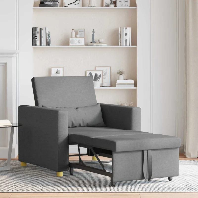 Ištraukiamas sofa-lova vienvietis su ratu Tamsiai pilka audinys