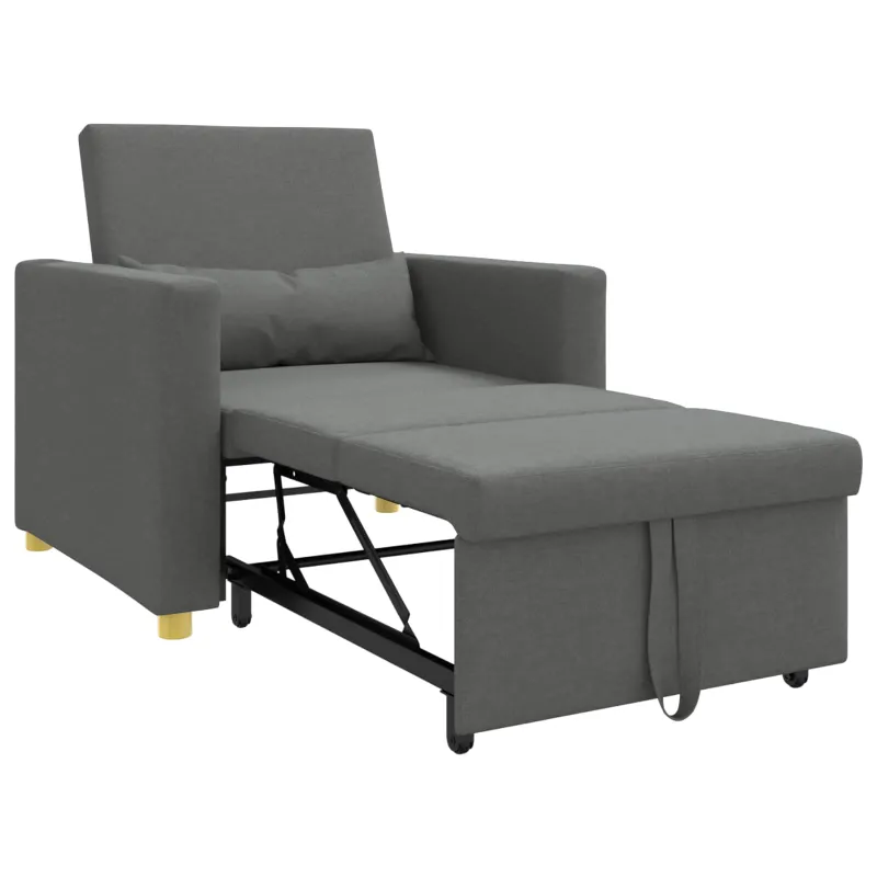 Ištraukiamas sofa-lova vienvietis su ratu Tamsiai pilka audinys