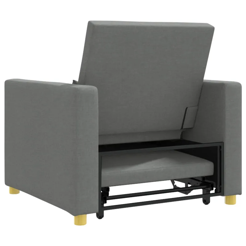 Ištraukiamas sofa-lova vienvietis su ratu Tamsiai pilka audinys