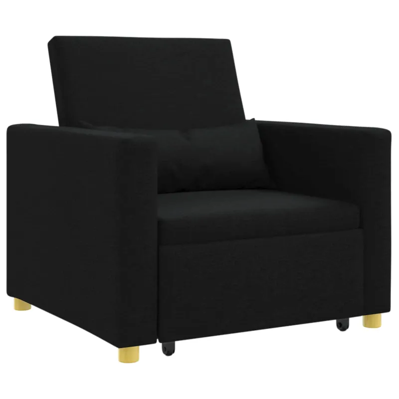 Ištraukiamas sofa-lova vienvietis Juoda 90 x 165 x 87 cm