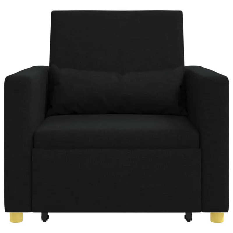 Ištraukiamas sofa-lova vienvietis Juoda 90 x 165 x 87 cm