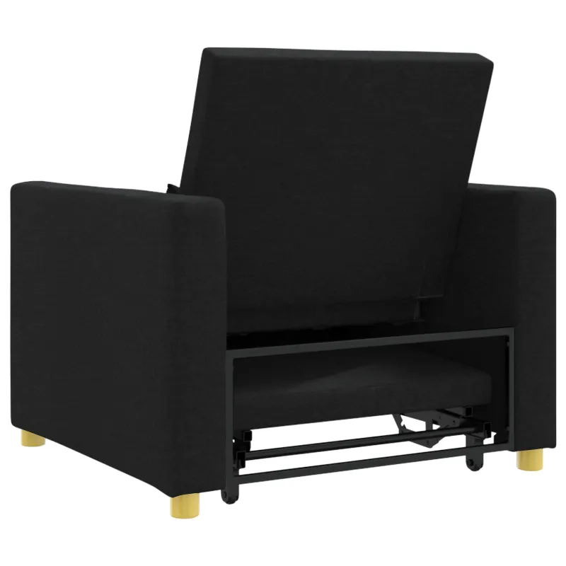 Ištraukiamas sofa-lova vienvietis Juoda 90 x 165 x 87 cm