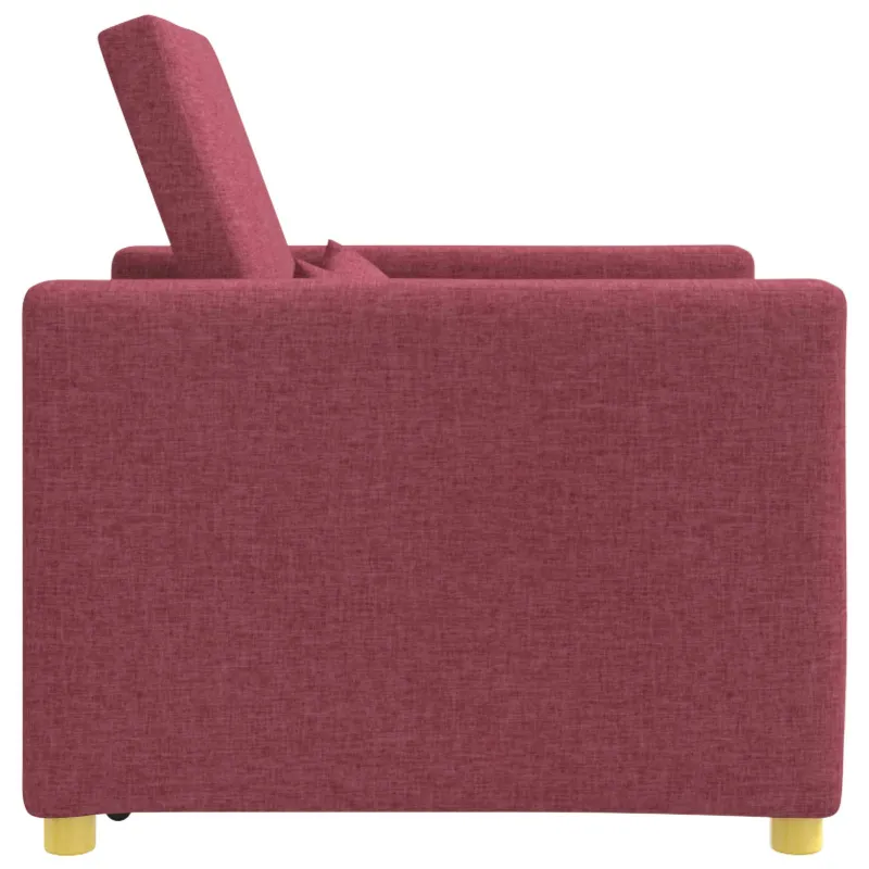 Ištraukiamas sofa-lova vienvietis Vyno raudonumo audinys