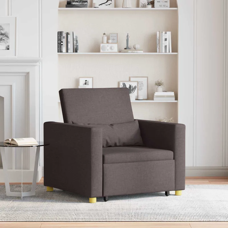 Ištraukiamas sofa-lova vienvietis Tamsiai ruda 90 x 165 x 87 cm