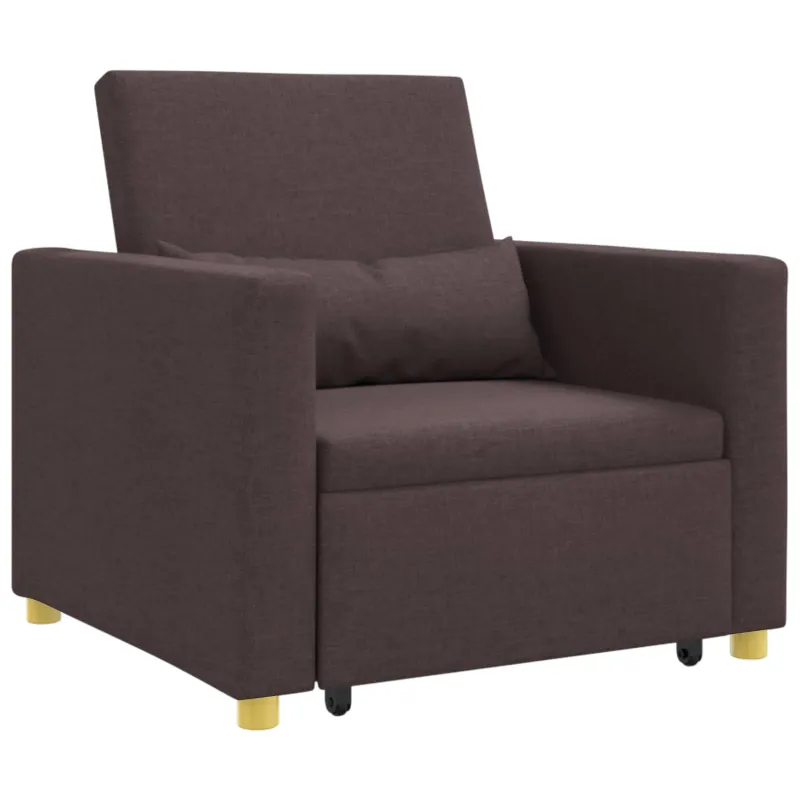Ištraukiamas sofa-lova vienvietis Tamsiai ruda 90 x 165 x 87 cm