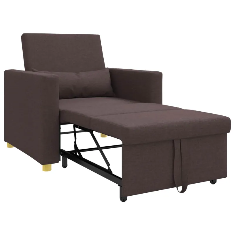 Ištraukiamas sofa-lova vienvietis Tamsiai ruda 90 x 165 x 87 cm