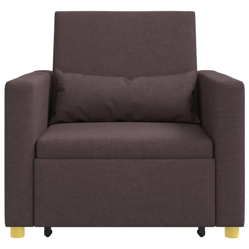 Ištraukiamas sofa-lova vienvietis Tamsiai ruda 90 x 165 x 87 cm
