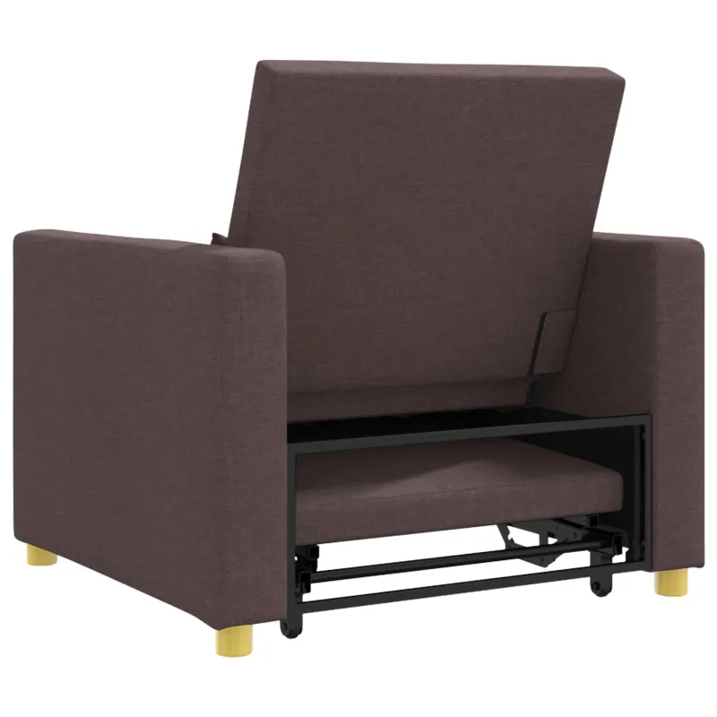 Ištraukiamas sofa-lova vienvietis Tamsiai ruda 90 x 165 x 87 cm