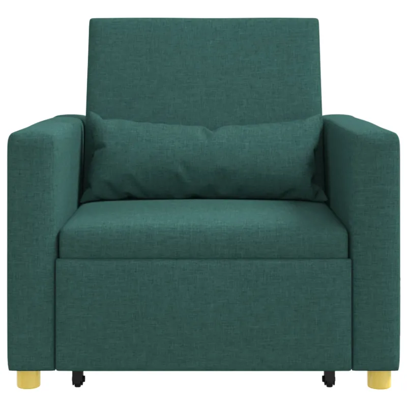 Ištraukiamas sofa-lova vienvietis su ratu Tamsiai žalia audinys