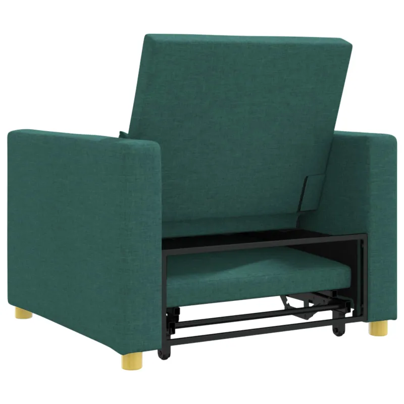 Ištraukiamas sofa-lova vienvietis su ratu Tamsiai žalia audinys