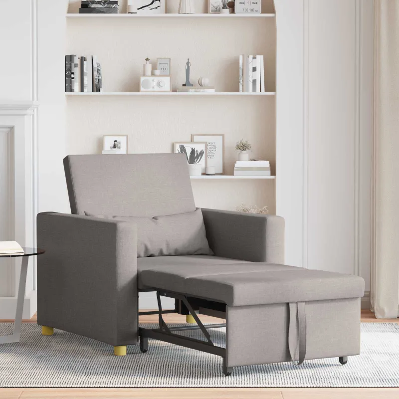 Ištraukiamas sofa-lova vienvietis Taupe 90 x 165 x 87 cm