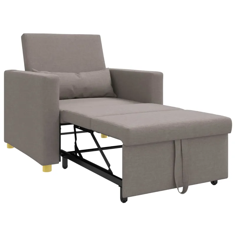Ištraukiamas sofa-lova vienvietis Taupe 90 x 165 x 87 cm