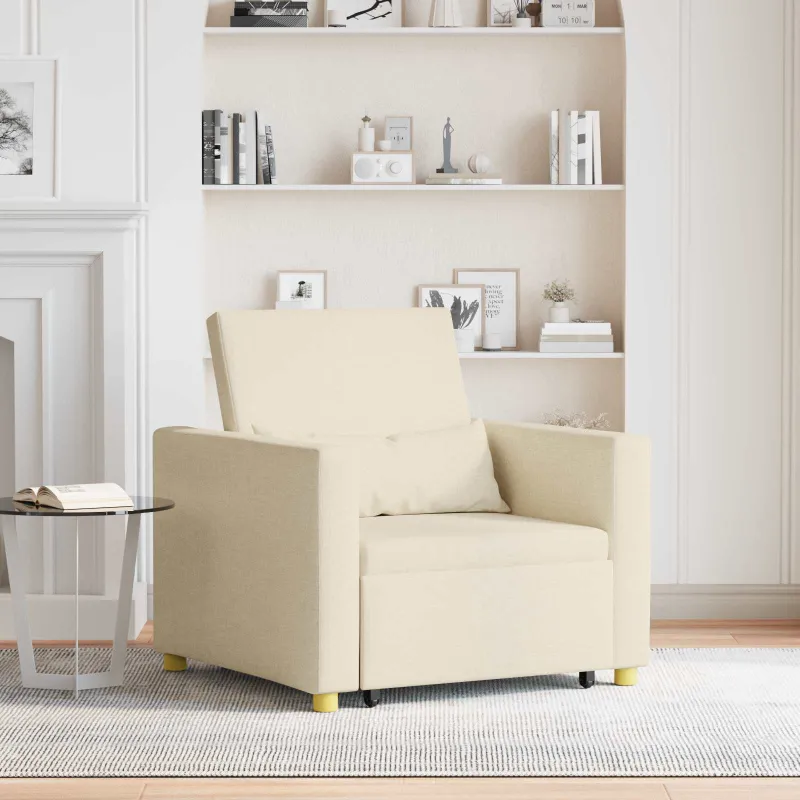 Ištraukiamas sofa-lova vienvietis Kreminė 90 x 165 x 87 cm